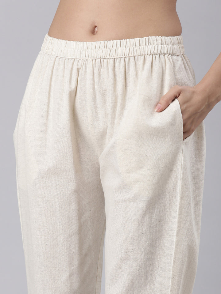 Cream Flex Block Print Two Piece Set