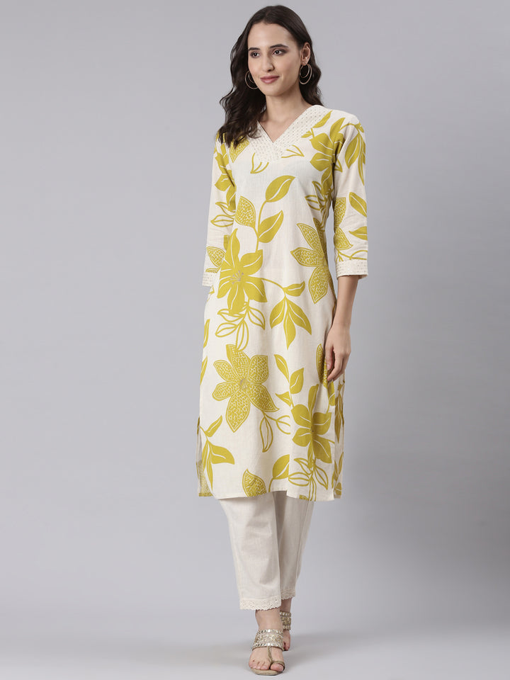 Lime Flex Block Print Two Piece Set