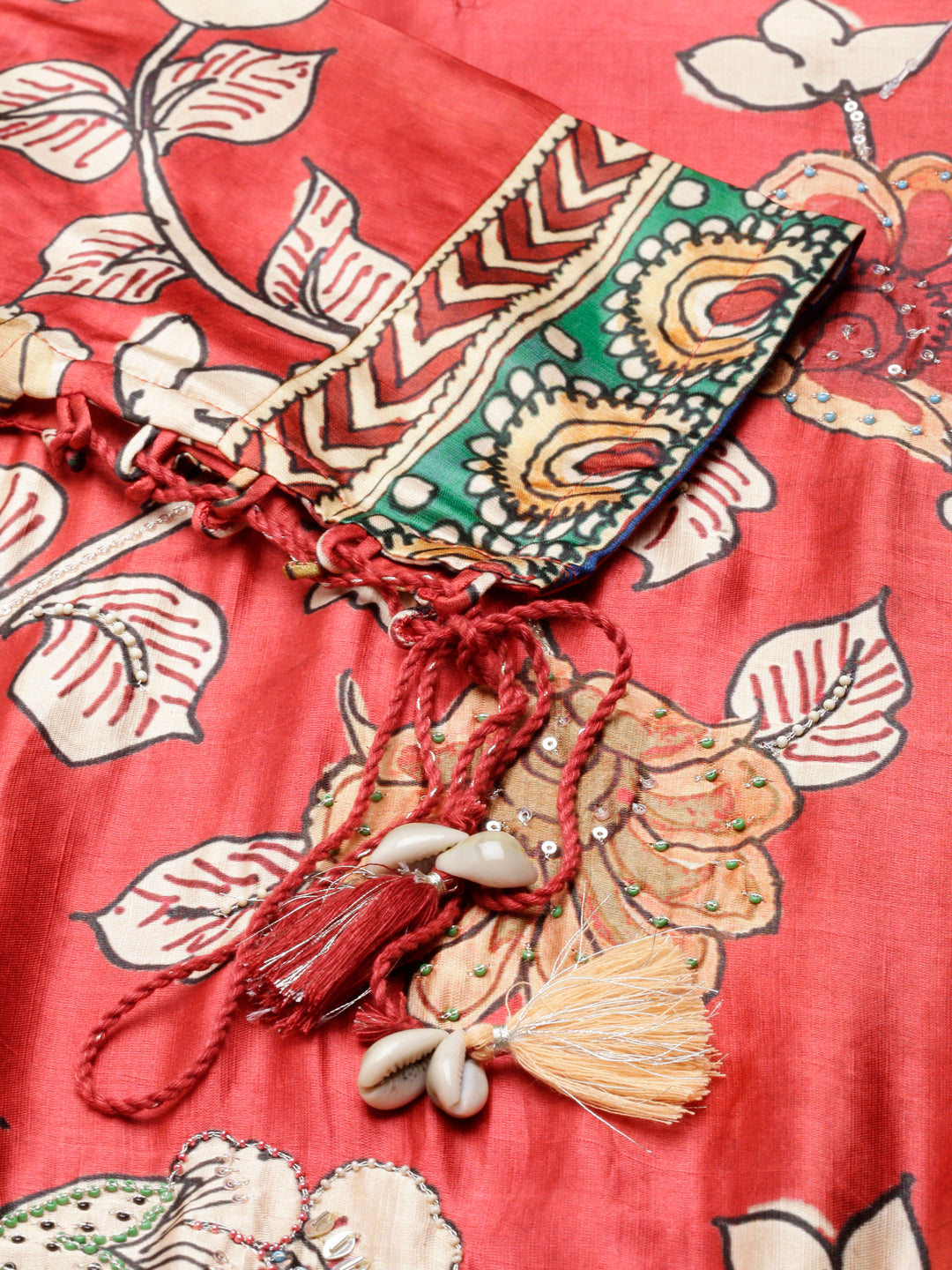 Neerus Orange Straight Casual Floral Straight Kurtas