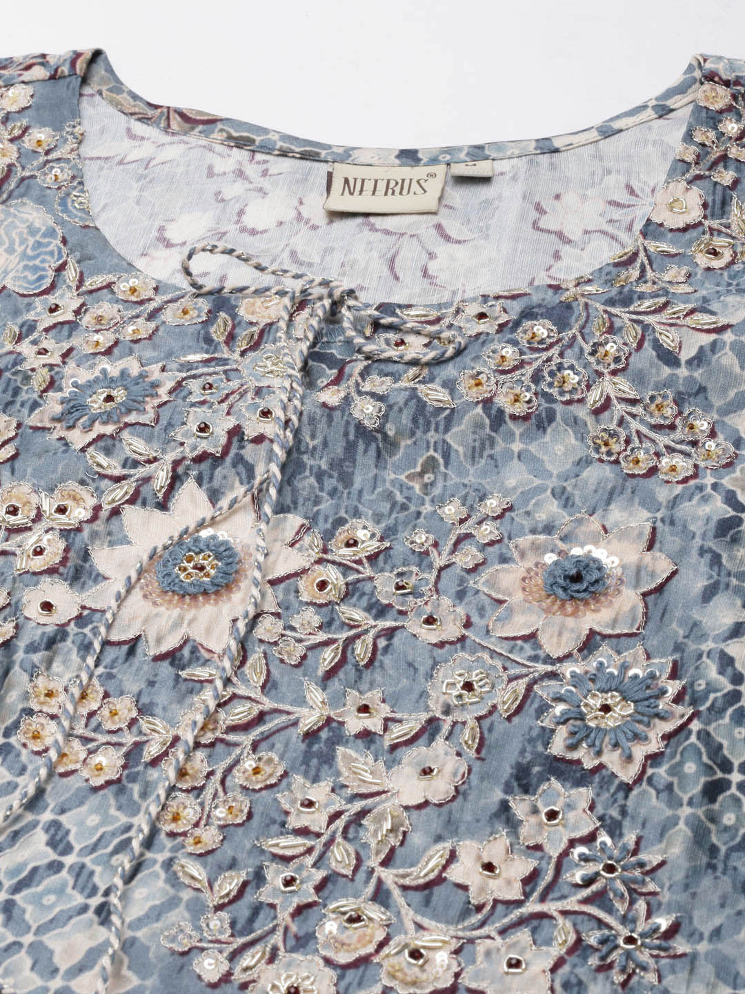 Neerus Green Straight Casual Floral Straight Kurtas