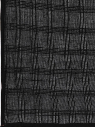 Neerus Black Casual Chevron Straight Kurta and Trousers With Dupatta