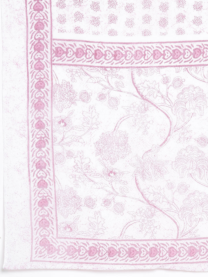 Neerus Lavender Printed Anarkali Kurta and Trousers With Dupatta