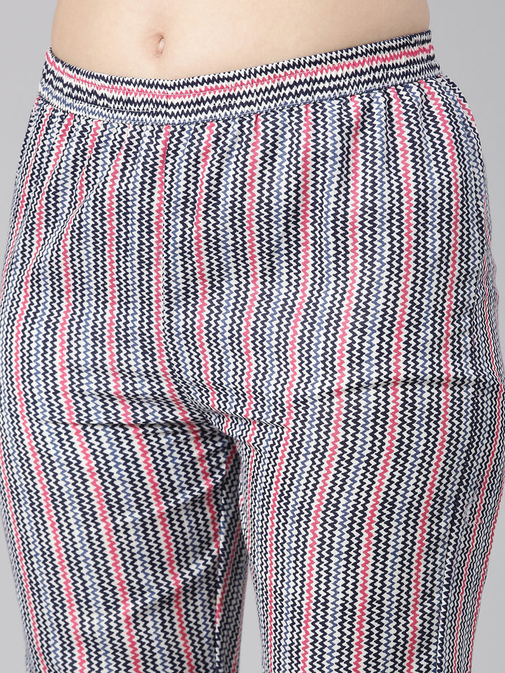 Neerus Multi Printed Straight Kurta and Trousers With Dupatta