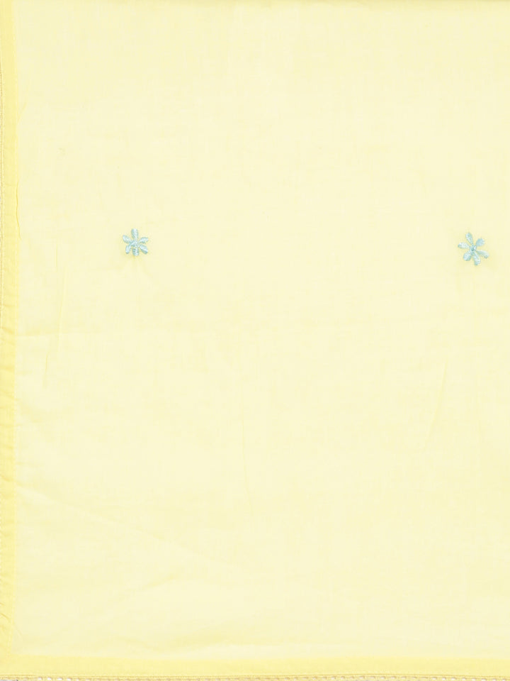 Neerus Yellow Solid Straight Kurta and Trousers With Dupatta