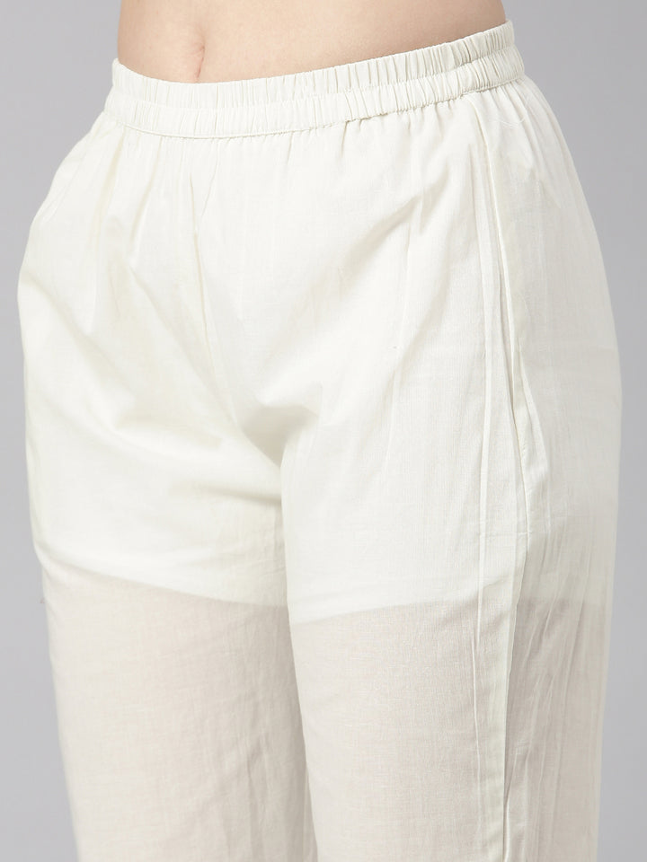 Neerus Grey Printed Straight Kurta and Trousers With Dupatta