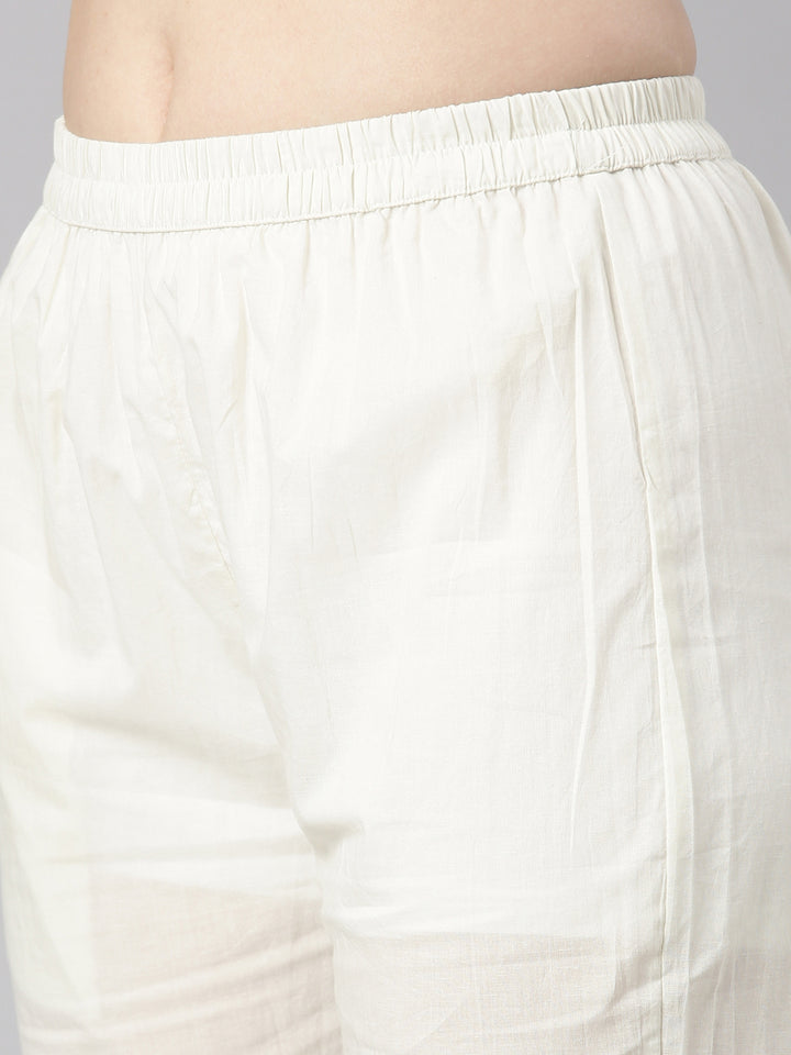 Neerus Lavender Printed Straight Kurta and Trousers With Dupatta