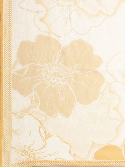 Neerus Yellow Printed Straight Kurta and Trousers With Dupatta
