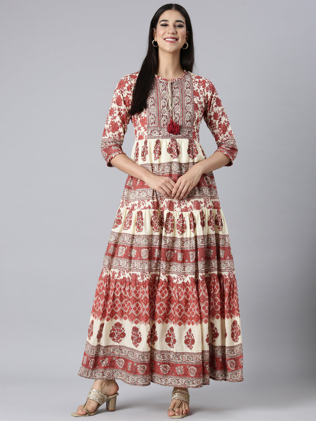 sachin and babi light blue dress Neerus Orange Ethnic Printed Cotton Maxi Dress for Casual Women – Neerus  India