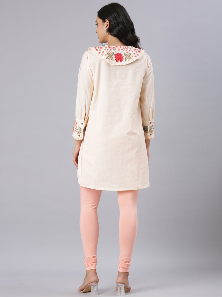 Neerus Pink Casual Solid Straight Kurtis