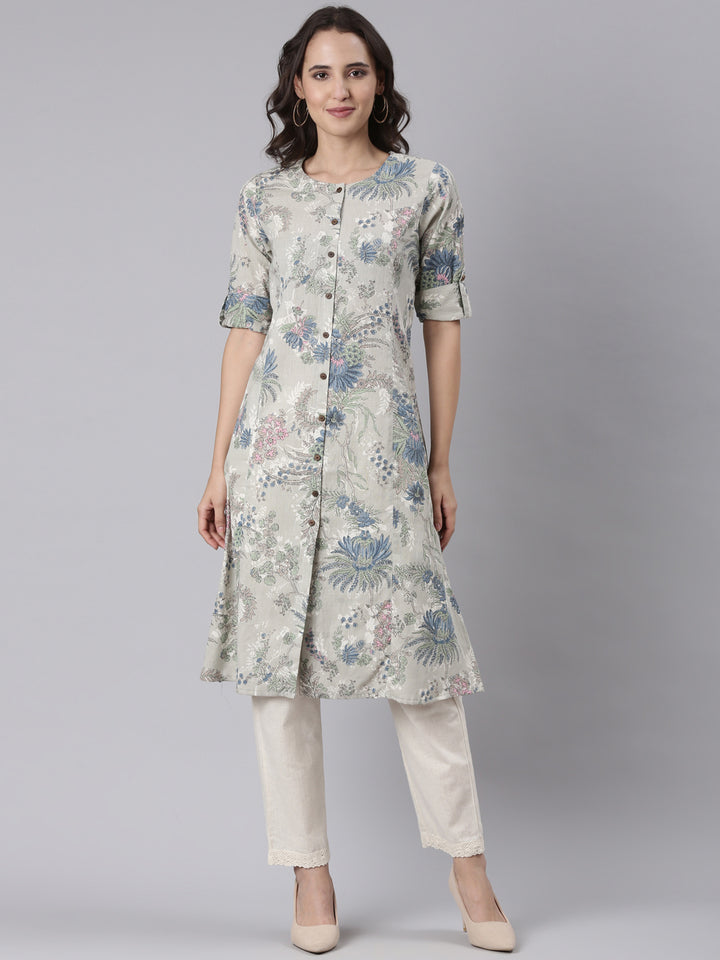 Printed Floral Cotton Kurta