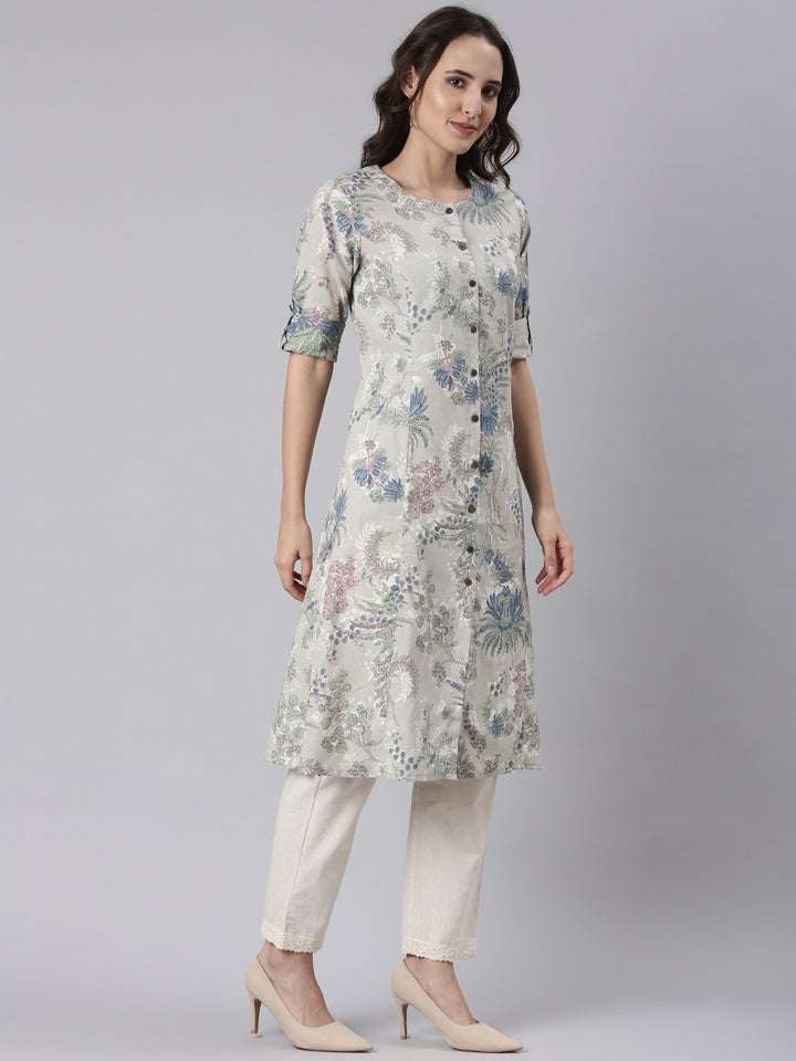 Printed Floral Cotton Kurta