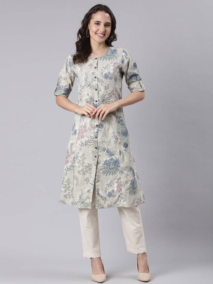 Printed Floral Cotton Kurta