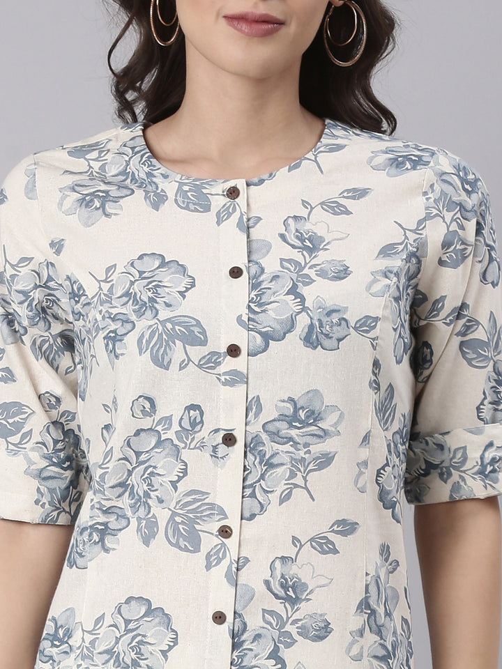 Blue Flex Printed Kurta