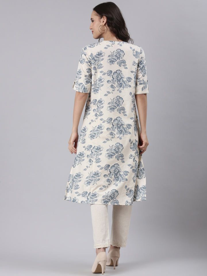 Blue Flex Printed Kurta