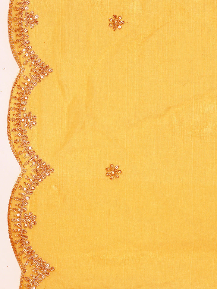 Mustard Vichithraa Silk Anarkali Three Piece Suit Set