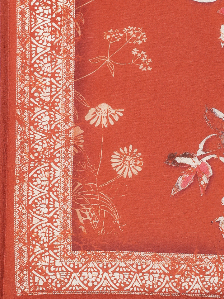 Burnt orange Dola silk three piece suit set