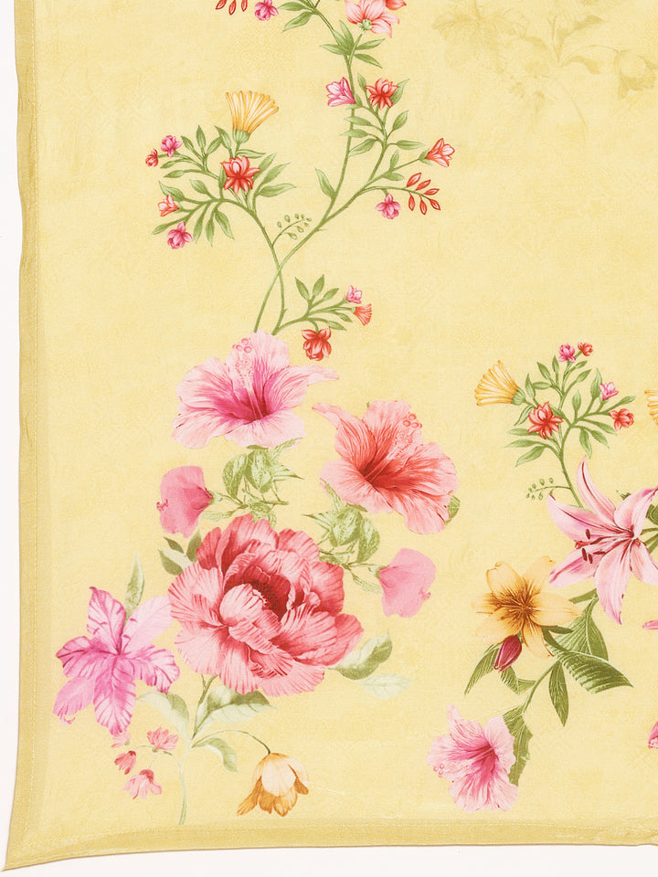 Yellow Chiken Anarkali Three Piece Suit Set