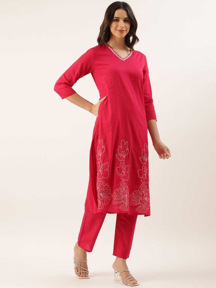 Rani Rayon Embroidery Three Piece Suit Set