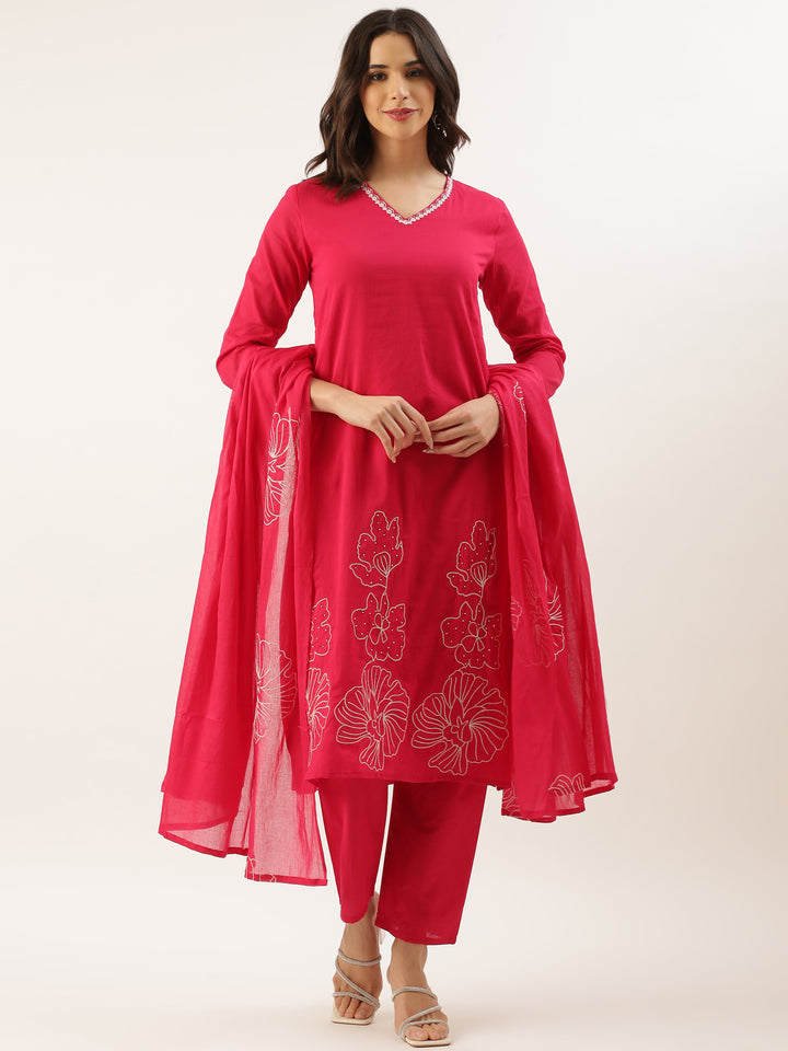 Rani Rayon Embroidery Three Piece Suit Set