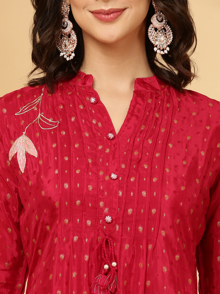 Pink Crepe Two Piece Set