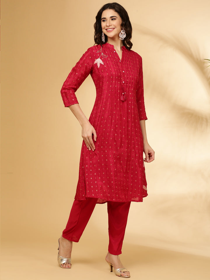 Pink Crepe Two Piece Set