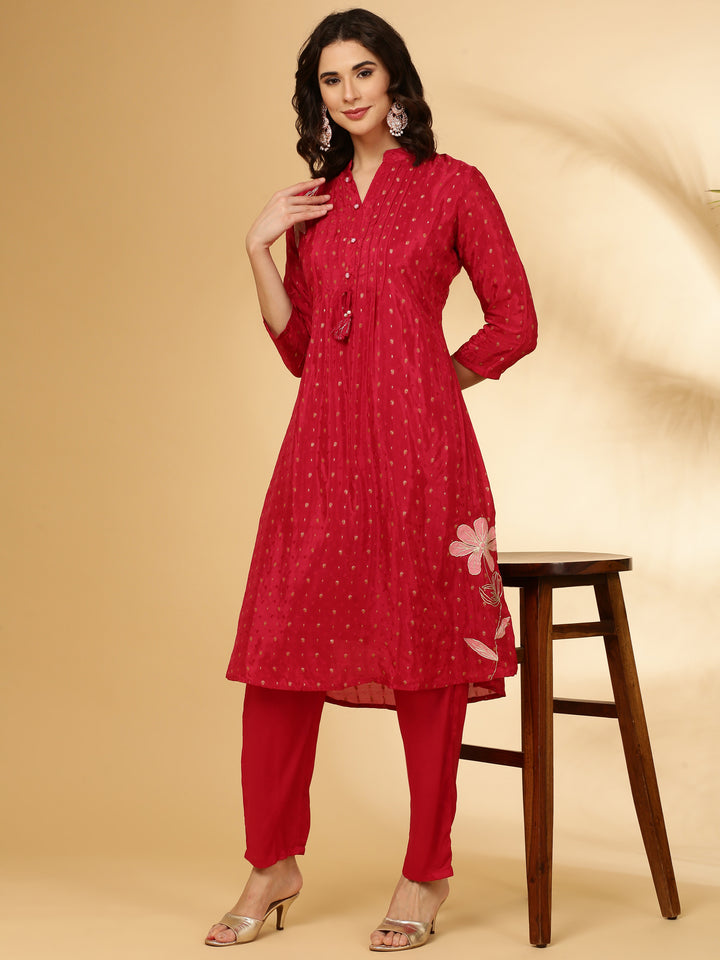 Pink Crepe Two Piece Set