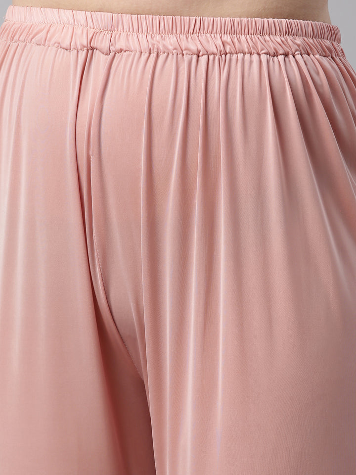 Neerus Pink Chanderi Cotton hand embroidered suit set - detail view 4