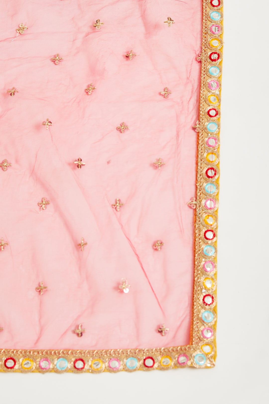 Neerus Yellow Georgette Sharara Set with Dupatta - detail view 3