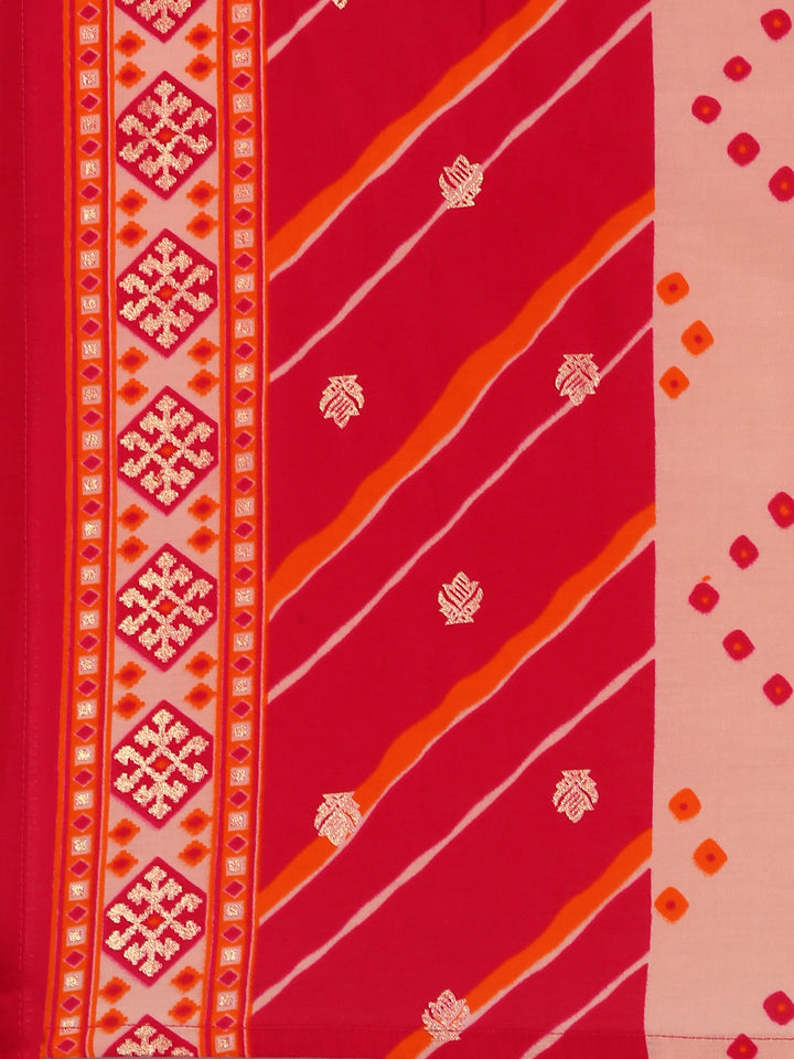 Magenta Dola Silk Three Piece Set