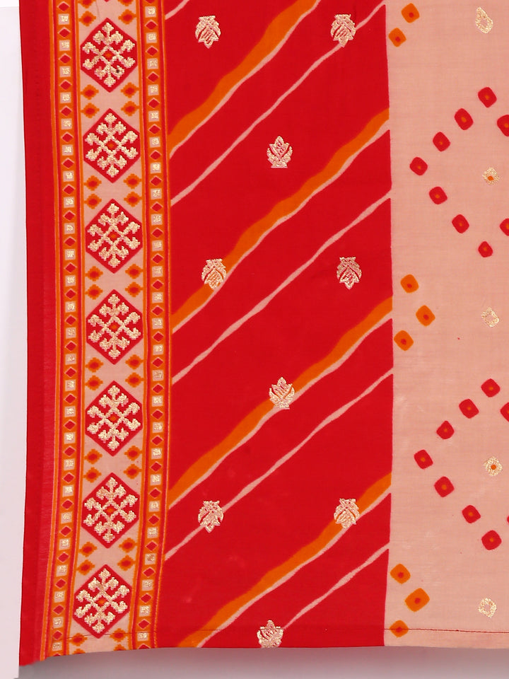 Red Dola Silk Three Piece Set