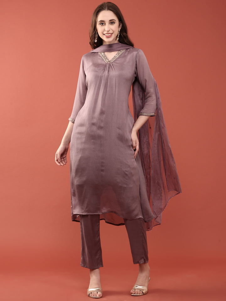 Lilac Chinnon Three Piece Set