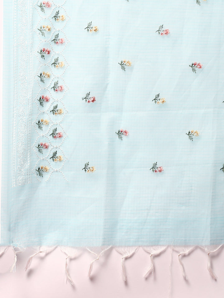 Ferozi Kota doriya Resham thread work three piece suit set