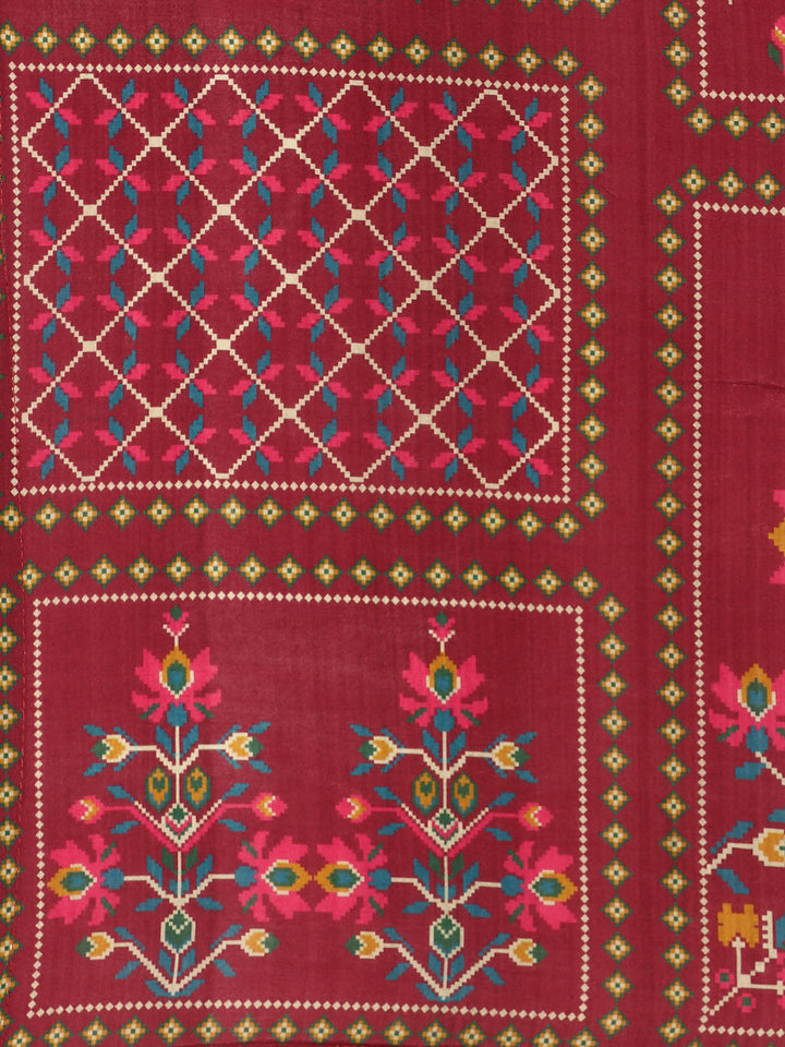 Wine suit set with organza duppata