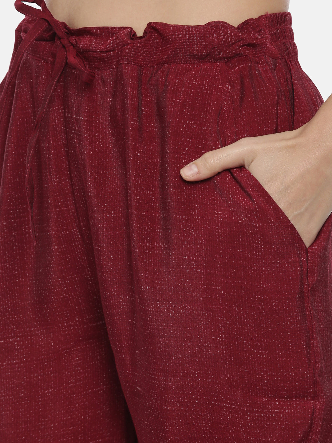Neerus Women Green  Maroon Printed Kurta with Trousers