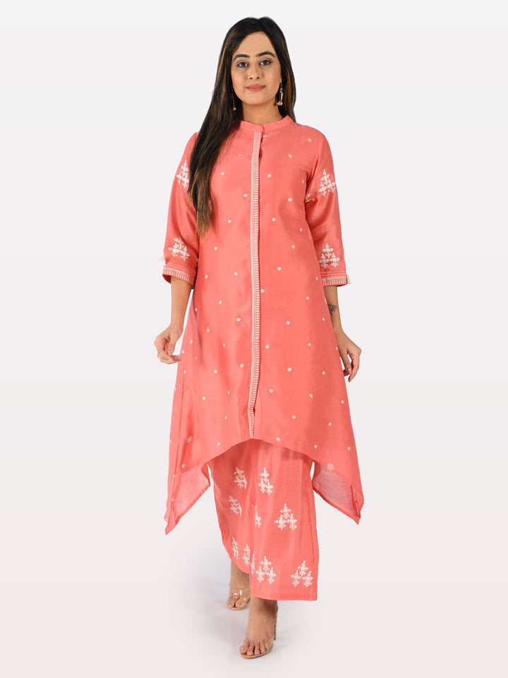 Neerus Green printed A-Line kurta - front view