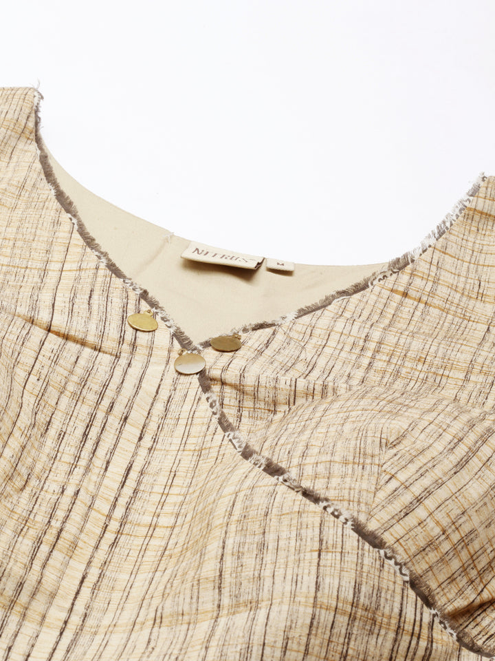 Neerus Multi cotton printed kurta set with dhoti pants - back view