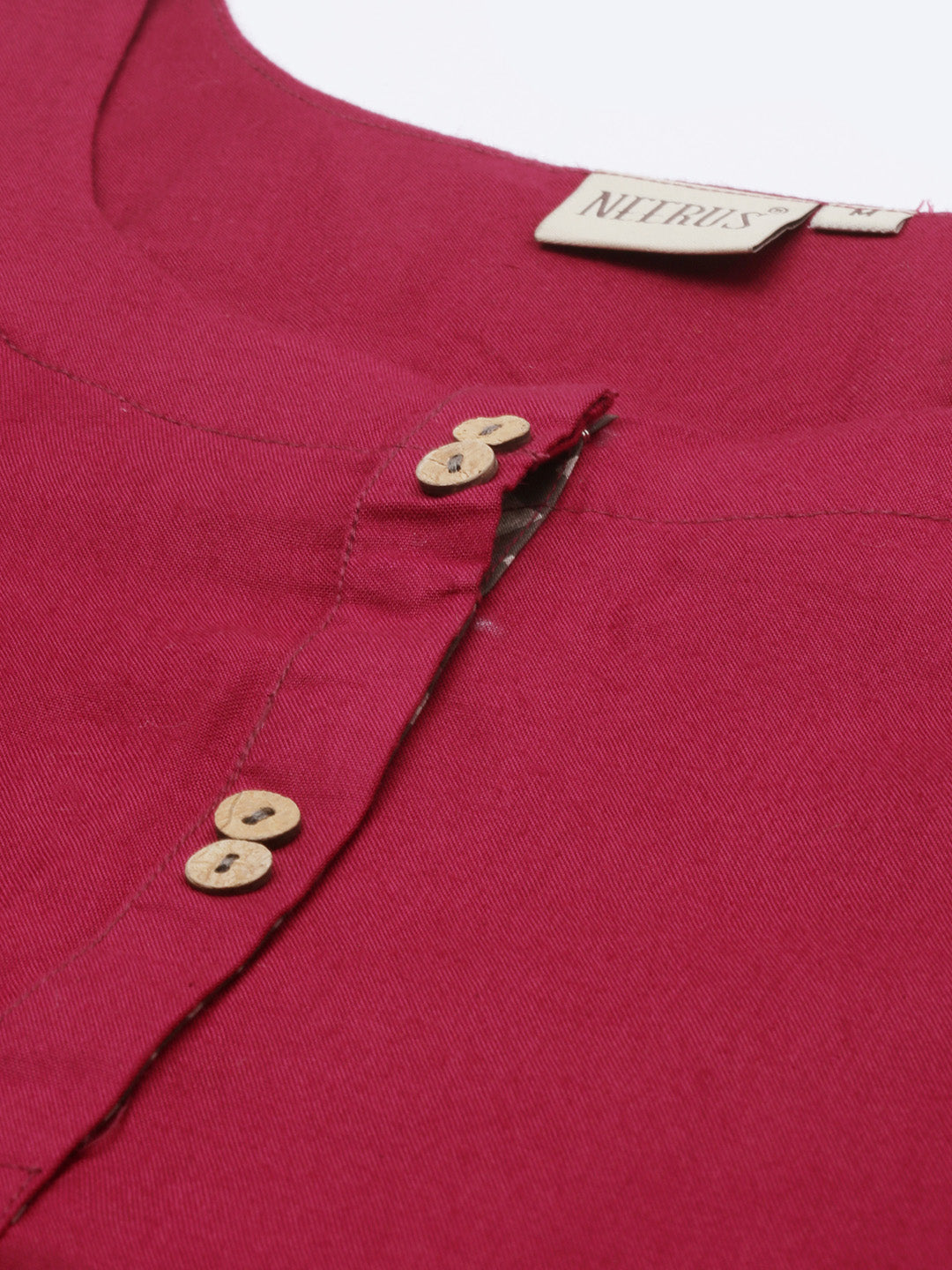Neerus Maroon flared kurti - side view