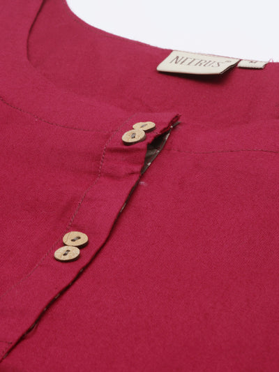 Neerus Women Maroon Flared Sleeves Kurta