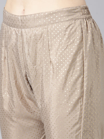 Neerus Pink Regular Straight Solid Kurta And Trousers