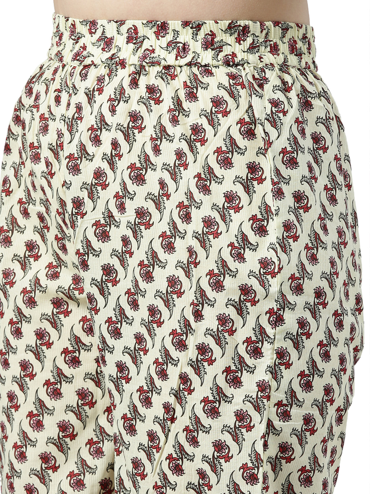 Neerus Women Green  Maroon Printed Kurta with Trousers