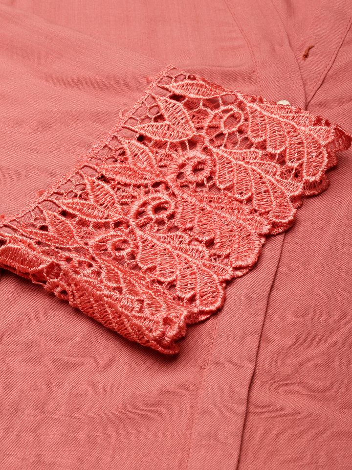 Neerus Orange Straight Casual Solid Straight Kurtas