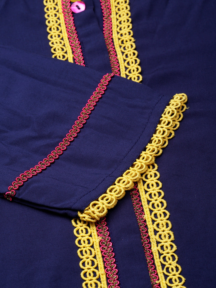 Neerus Blue Straight Casual Solid Straight Kurtas