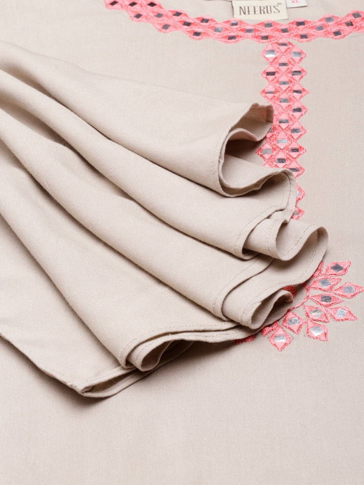 Neerus Gold Regular Straight Solid Kurta and Sharara