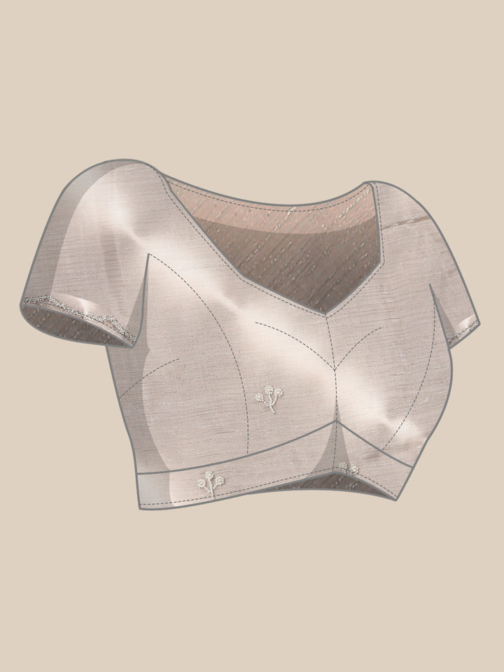 Grey Jimmy organza tie dye hand embroidery saree