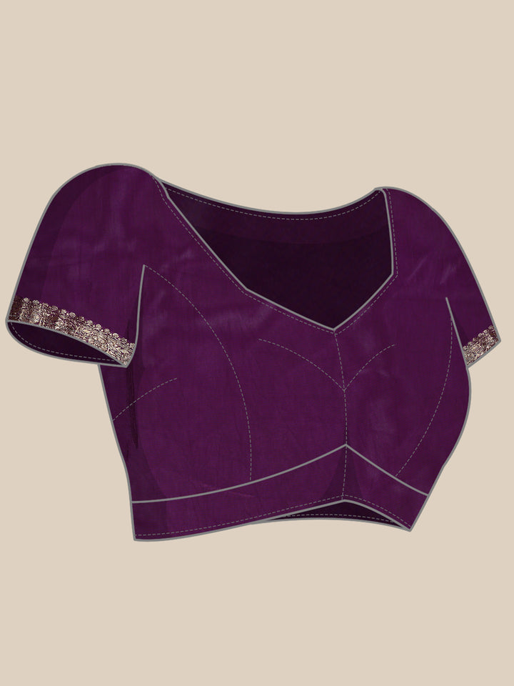 Wine banaras silk saree with gold motifs