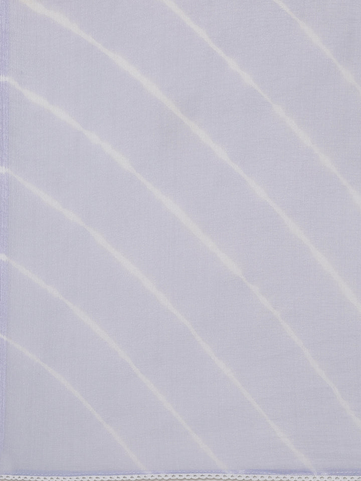 Neerus Purple embroidered straight kurta set - detail view 4