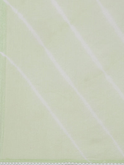Neeru's Green Regular Straight Embroidered Kurta And Trousers With Dupatta