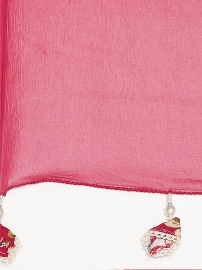 Neeru's Magenta Regular Straight Printed Readymade suits