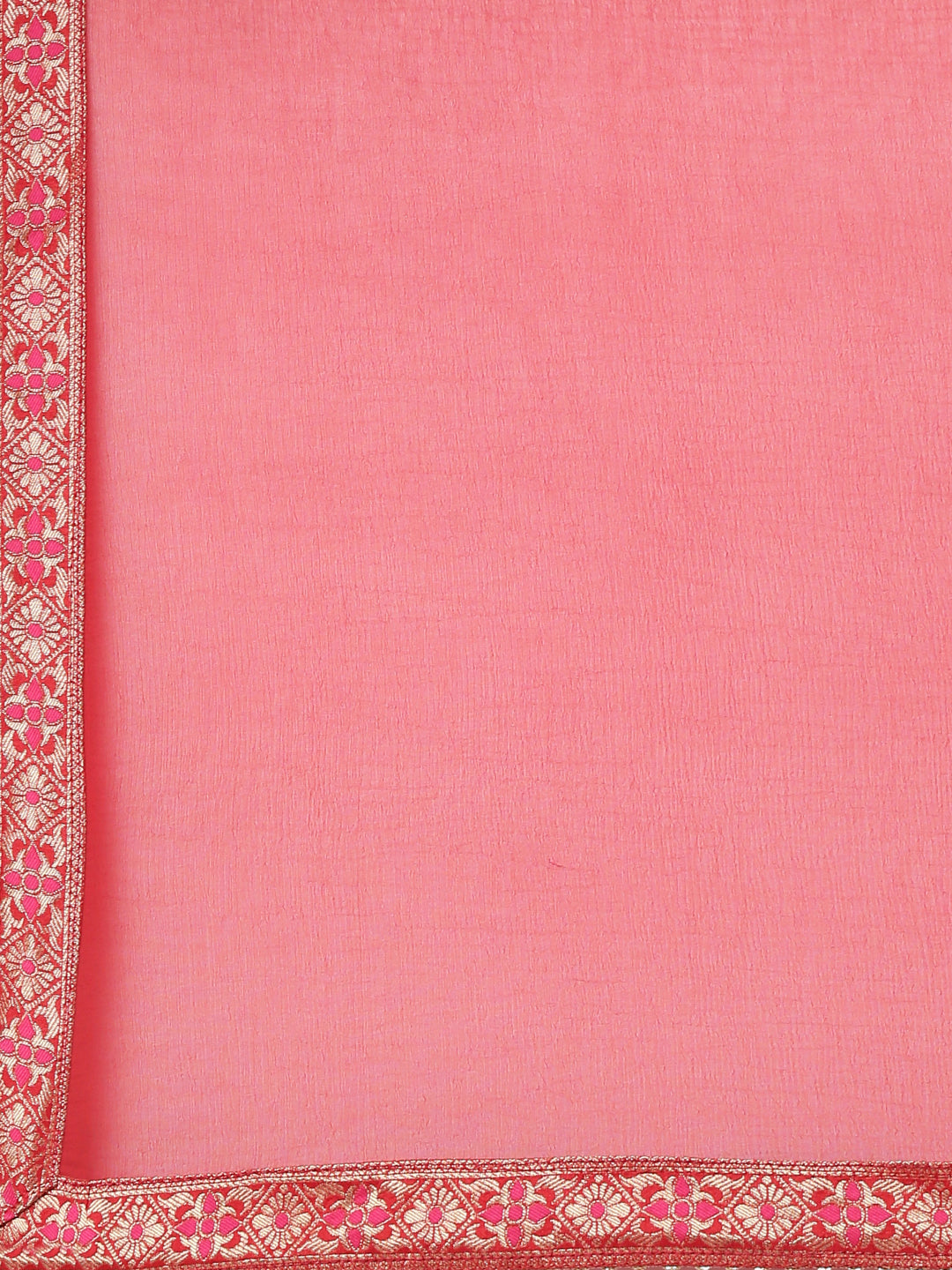 Neerus Red printed straight kurta set with dupatta - detail view 4
