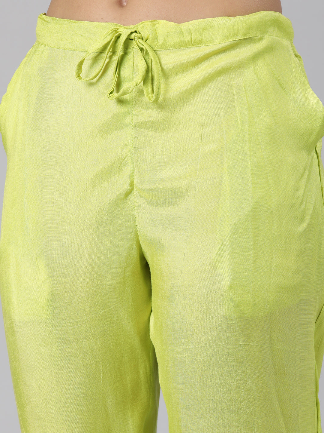 Neeru's Green Regular Straight Floral Kurta And Trousers With Dupatta